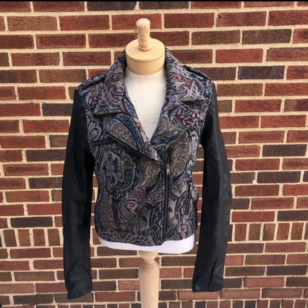 Ecote Paisley Tapestry Moto Jacket M